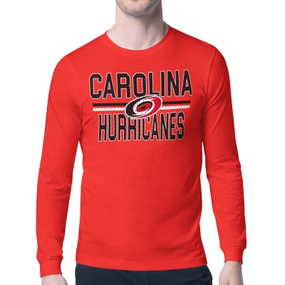 Футболка с длинным рукавом Carolina Hurricanes Starter Red Mesh Look Team Name