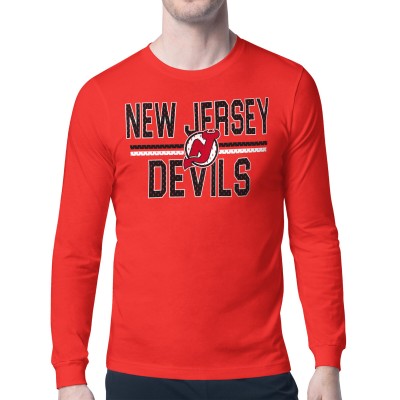 Футболка с длинным рукавом New Jersey Devils Starter Red Mesh Look Team Name