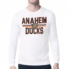 Футболка с длинным рукавом Anaheim Ducks Starter White Mesh Look Team Name