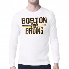 Футболка с длинным рукавом Boston Bruins Starter White Mesh Look Team Name