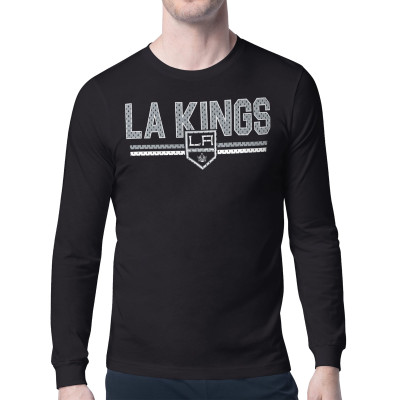 Los Angeles Kings Starter Black Mesh Look Team Name Long Sleeve T-Shirt