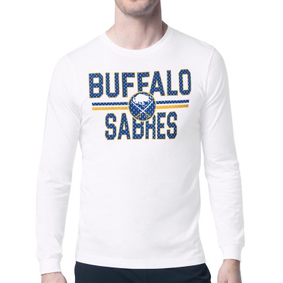Футболка с длинным рукавом Buffalo Sabres Starter White Mesh Look Team Name