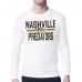 Nashville Predators Starter White Mesh Look Team Name Long Sleeve T-Shirt
