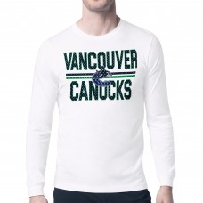 Vancouver Canucks Starter White Mesh Look Team Name Long Sleeve T-Shirt