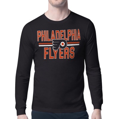 Футболка с длинным рукавом Philadelphia Flyers Starter Black Mesh Look Team Name
