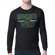 Футболка с длинным рукавом Minnesota Wild Starter Black Mesh Look Team Name