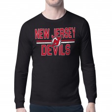 Футболка с длинным рукавом New Jersey Devils Starter Black Mesh Look Team Name