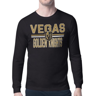 Футболка с длинным рукавом Vegas Golden Knights Starter Black Mesh Look Team Name