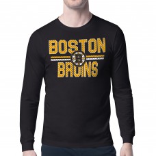 Футболка с длинным рукавом Boston Bruins Starter Black Mesh Look Team Name