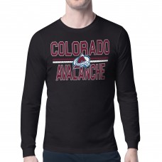 Футболка с длинным рукавом Colorado Avalanche Starter Black Mesh Look Team Name