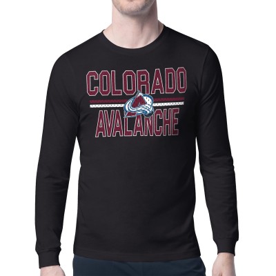 Футболка с длинным рукавом Colorado Avalanche Starter Black Mesh Look Team Name