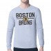 Футболка с длинным рукавом Boston Bruins Starter Heather Gray Mesh Look Team Name Logo