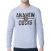 Футболка с длинным рукавом Anaheim Ducks Starter Heather Gray Mesh Look Team Name Logo