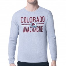 Футболка с длинным рукавом Colorado Avalanche Starter Heather Gray Mesh Look Team Name Logo