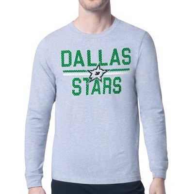 Футболка с длинным рукавом Dallas Stars Starter Mesh Look Team Name Logo - Heather Gray