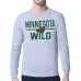 Футболка с длинным рукавом Minnesota Wild Starter Heather Gray Mesh Look Team Name Logo