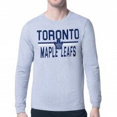 Футболка с длинным рукавом Toronto Maple Leafs Starter Heather Gray Mesh Look Team Name Logo