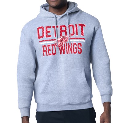 Толстовка Detroit Red Wings Starter Mesh Look Team Name Logo Tri-Blend - Heather Gray