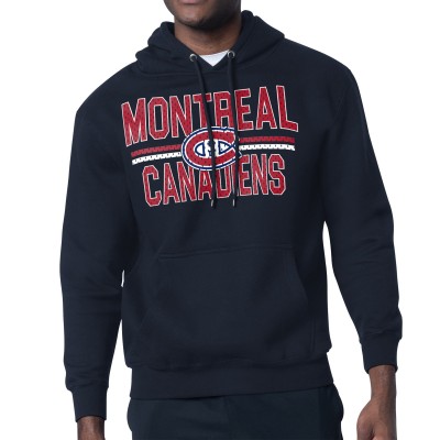 Толстовка Montreal Canadiens Starter Navy Mesh Look Team Name Logo Tri-Blend