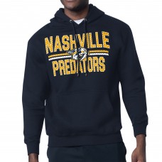 Nashville Predators Starter Navy Mesh Look Team Name Logo Tri-Blend Pullover Hoodie