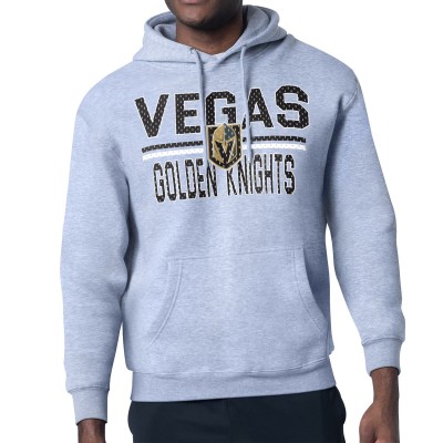 Толстовка Vegas Golden Knights Starter Heather Gray Mesh Look Team Name Logo Tri-Blend