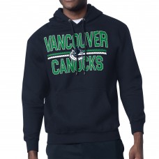Vancouver Canucks Starter Navy Mesh Look Team Name Logo Tri-Blend Pullover Hoodie