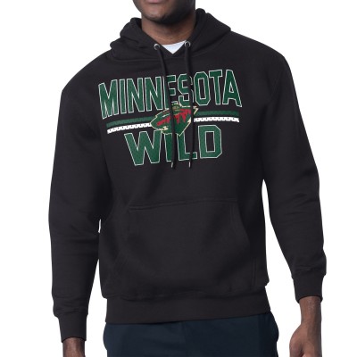Толстовка Minnesota Wild Starter Black Mesh Look Team Name Logo Tri-Blend