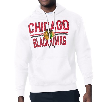 Толстовка Chicago Blackhawks Starter Mesh Look Team Name Logo Tri-Blend - White