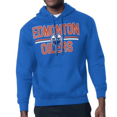 Толстовка Edmonton Oilers Starter Royal Mesh Look Team Name Logo Tri-Blend