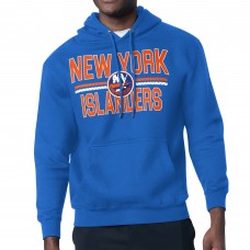 New York Islanders Starter Royal Mesh Look Team Name Logo Tri-Blend Pullover Hoodie