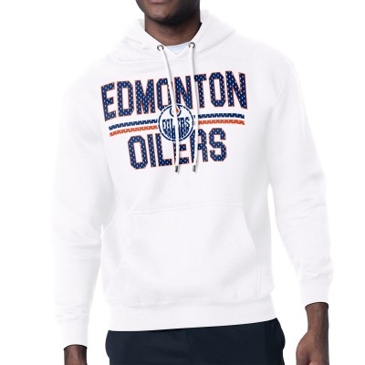 Толстовка Edmonton Oilers Starter White Mesh Look Team Name Logo Tri-Blend