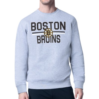 Кофта Boston Bruins Starter Heather Gray Mesh Look Team Name Logo