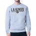 Los Angeles Kings Starter Heather Gray Mesh Look Team Name Logo Pullover Sweatshirt