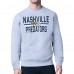 Nashville Predators Starter Heather Gray Mesh Look Team Name Logo Pullover Sweatshirt
