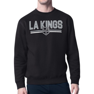 Los Angeles Kings Starter Black Mesh Look Team Name Logo Pullover Sweatshirt