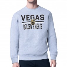 Vegas Golden Knights Starter Heather Gray Mesh Look Team Name Logo Pullover Sweatshirt