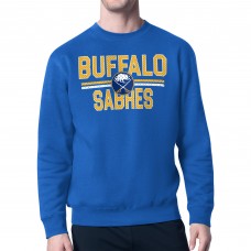 Buffalo Sabres Starter Blue Mesh Look Team Name Logo Pullover Sweatshirt