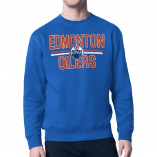 Edmonton Oilers Starter Blue Mesh Look Team Name Logo Pullover Sweatshirt