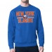 New York Islanders Starter Blue Mesh Look Team Name Logo Pullover Sweatshirt