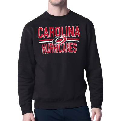 Свитшот Carolina Hurricanes Starter Black Mesh Look Team Name Logo Pullover
