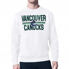 Vancouver Canucks Starter White Mesh Look Team Name Logo Pullover Sweatshirt