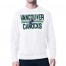 Vancouver Canucks Starter White Mesh Look Team Name Logo Pullover Sweatshirt