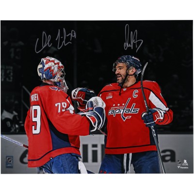 Alexander Ovechkin & Charlie Lindgren Washington Capitals Autographed Fanatics Authentic 16 x 20 Red Jersey Celebration Photograph