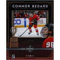 Connor Bedard Chicago Blackhawks Autographed Fanatics Authentic 16 x 20 2024 Calder Trophy Stylized Photograph