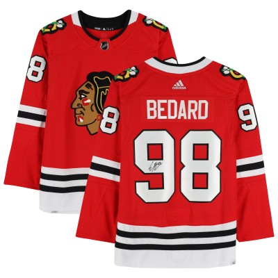 Игровая джерси Connor Bedard Chicago Blackhawks Autographed Fanatics Authentic Red adidas Authentic