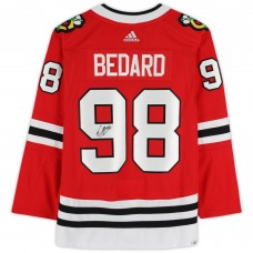 Игровая джерси Connor Bedard Chicago Blackhawks Autographed Fanatics Authentic Red adidas Authentic