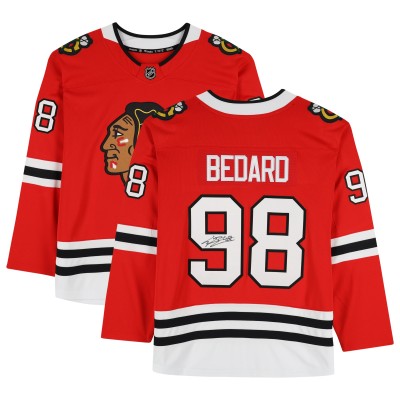 Игровая джерси Connor Bedard Chicago Blackhawks Autographed Fanatics Authentic Red Fanatics Breakaway