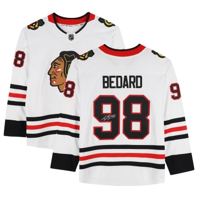 Игровая джерси Connor Bedard Chicago Blackhawks Autographed Fanatics Authentic White Fanatics Breakaway