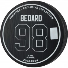 Connor Bedard Chicago Blackhawks Autographed Fanatics Authentic 2024 Calder Trophy Hockey Puck - Limited Edition of 99