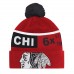 Шапка с помпоном Chicago Blackhawks Starter Chyron Commemorative Cuffed Knit - Red